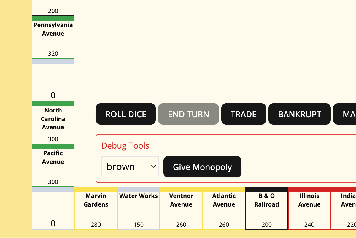 Monopoly app screenshot